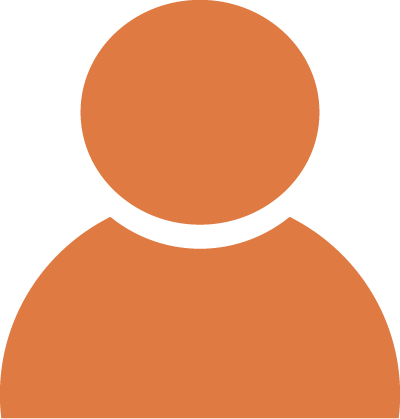 Orange person silhouette.